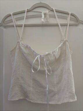Princess Polly White Lace-Trim Spaghetti Strap Cami Milkmaid Romantic, 4